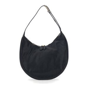 Liffner Women Black Shoulder Bag With Top Handle In Leather Woman